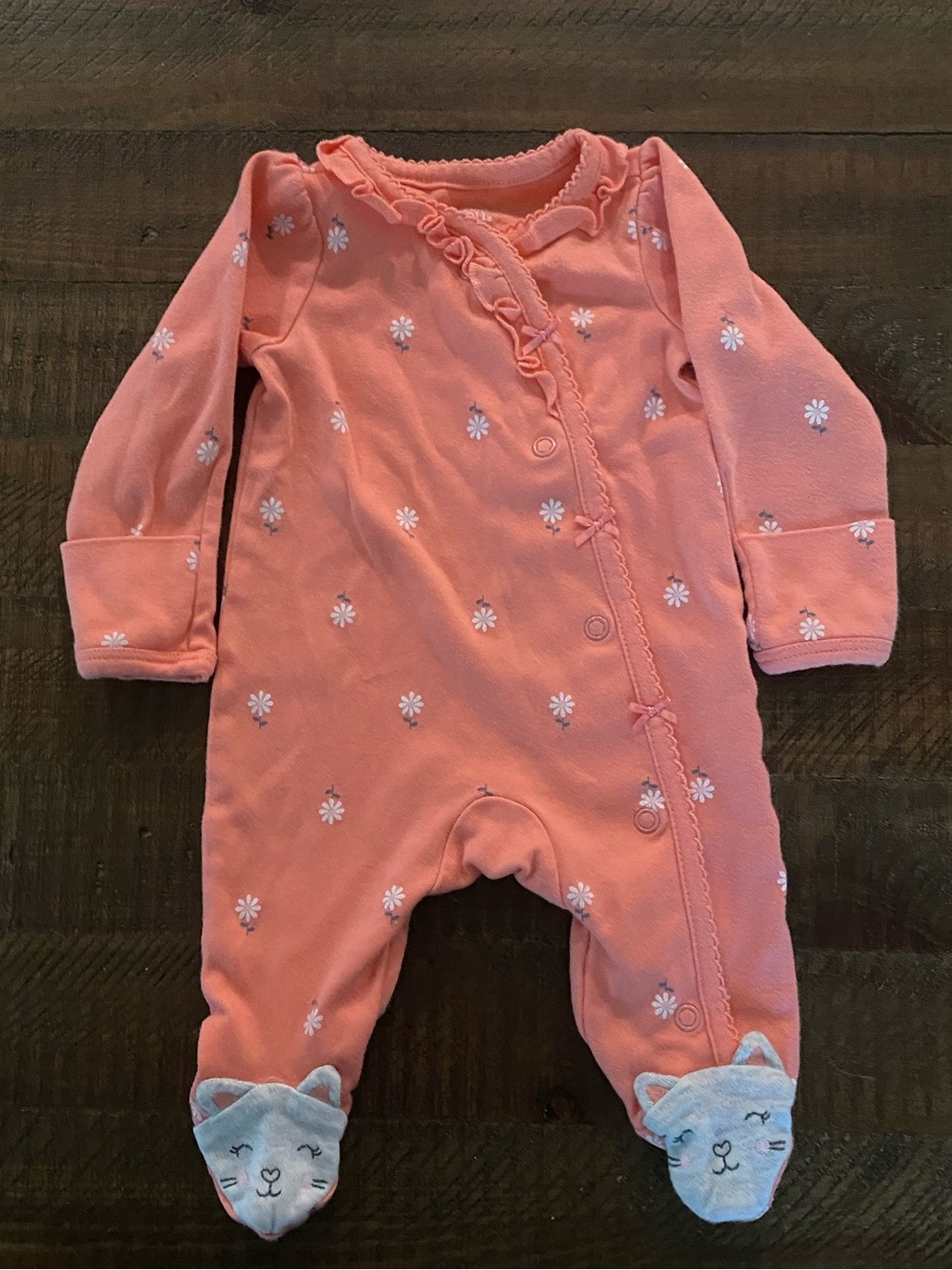 Newborn Baby Girls' Footed Pajama